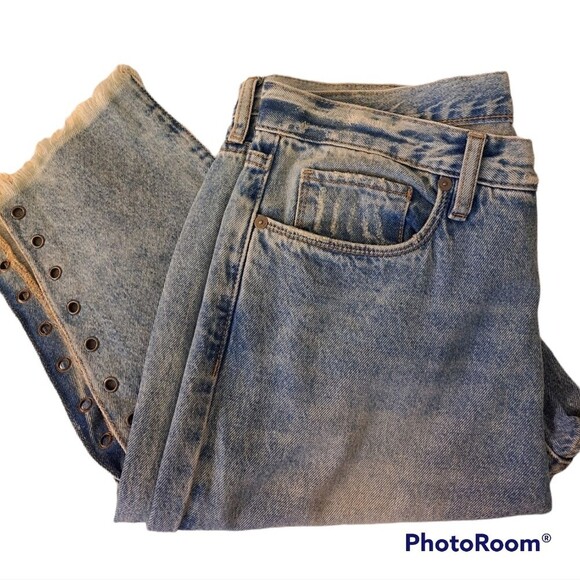 BLANKNYC Distressed High Rise Tapered Boho Jeans SZ 30 - Picture 2 of 13